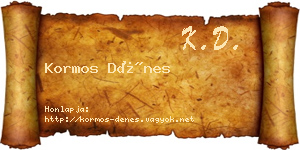 Kormos Dénes névjegykártya
